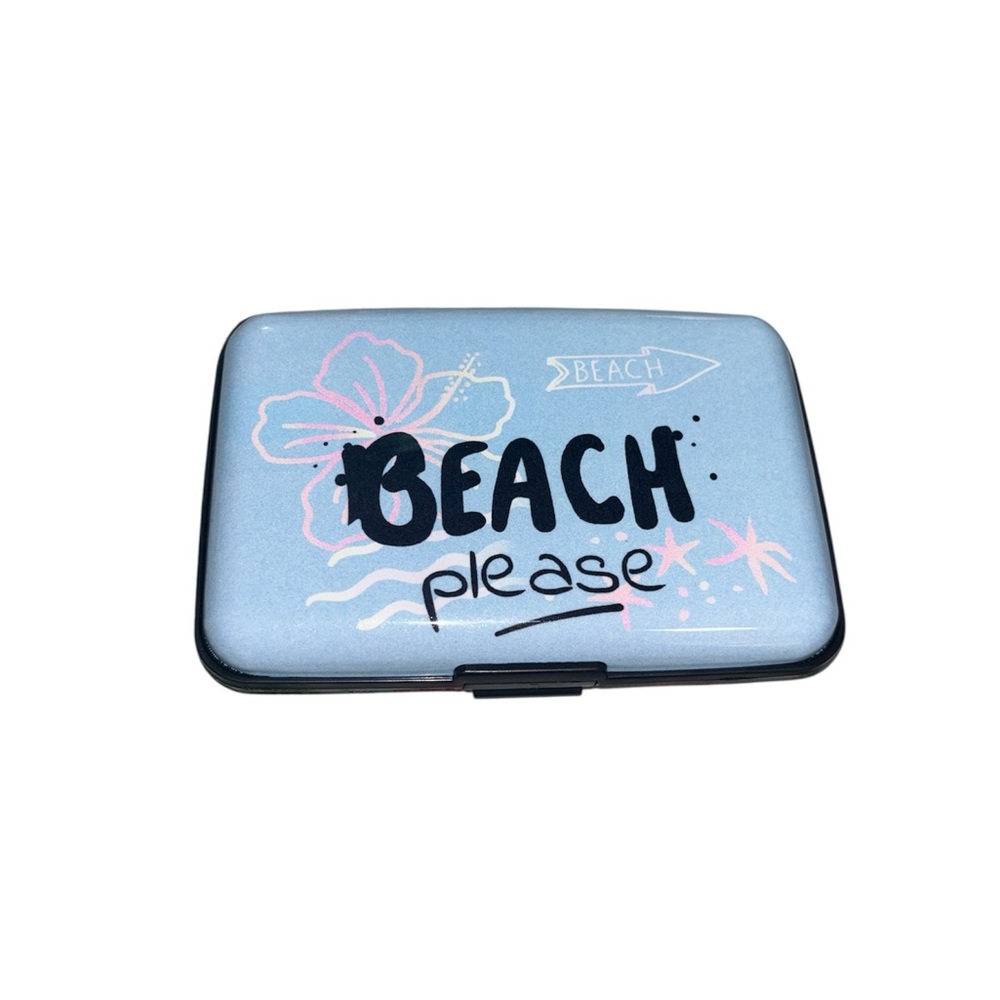 Blue Beach please Z tech Unisex Wallet NWT